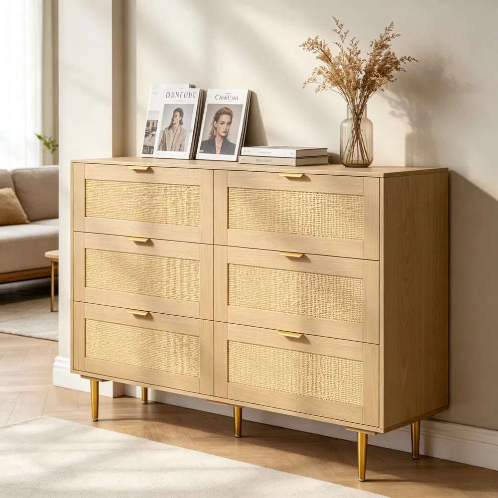 Rattan Storage Cabinet with 6 Drawers, picture 4 of 5