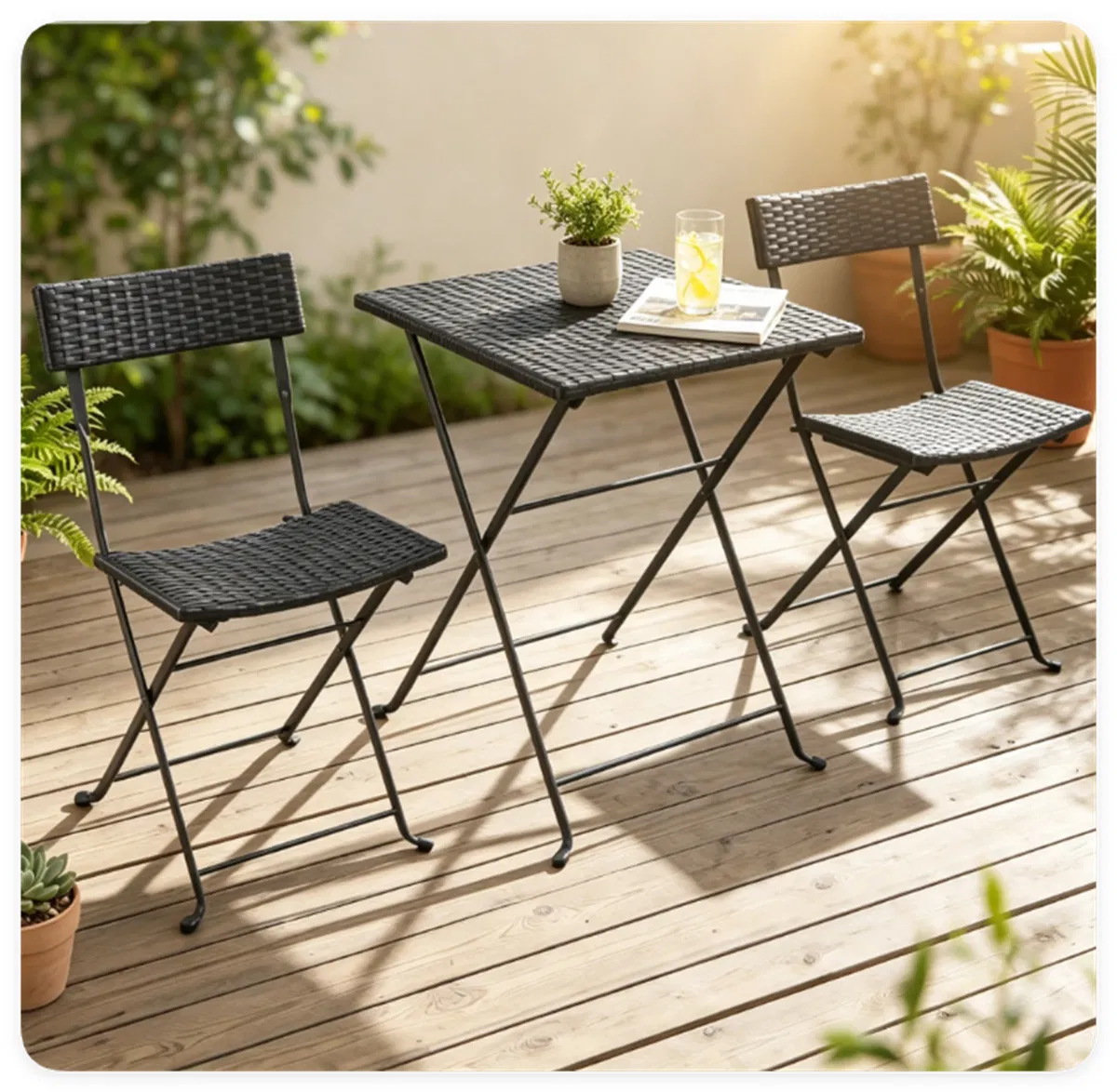 3 Piece Folding Bistro Set, picture 3 of 5