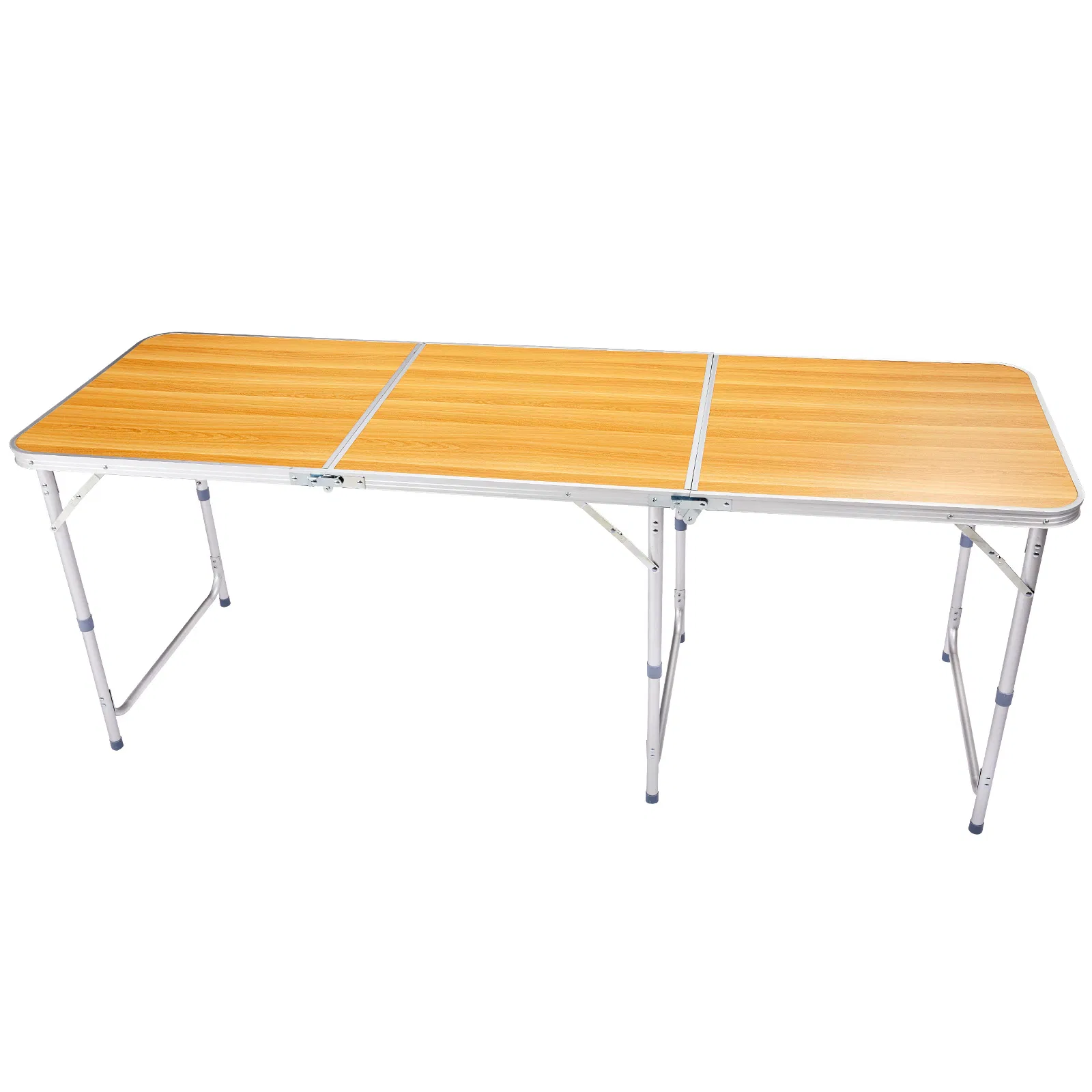 6ft Aluminum Alloy Folding Table wood grain color image 16