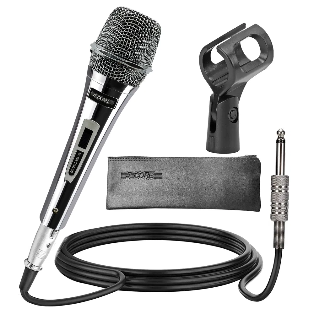 5 CORE Professional Dynamic Vocal Microphone Neodymium Cardioid Unidirectional Handheld Mic for Singing Karaoke Steel Mesh Grille Metal Body With ON Off Switch + 16ft Detachable Cable + Clip + Bag image 22