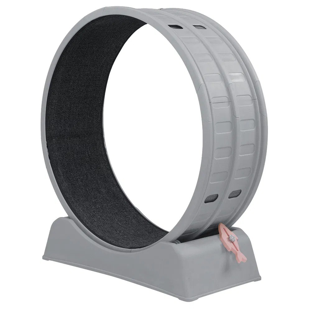80*34*86CM, Gray PP track connector assembly, Round shape with gray carpet + 1 cat teaser stick, 15kg cat…
