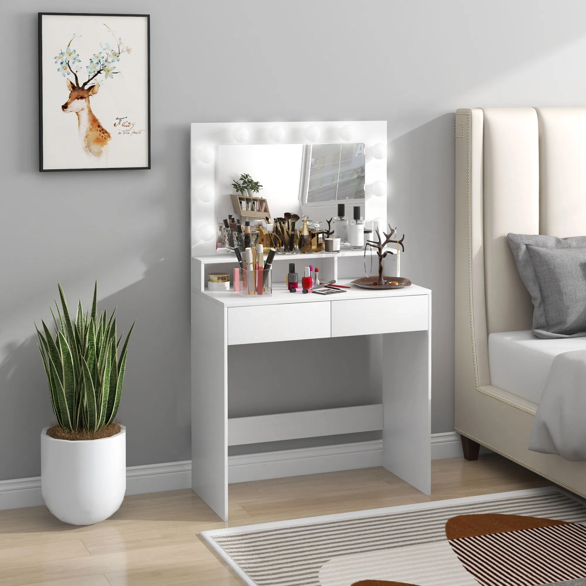 Vanity Table with LED Mirror, picture 2 of 5