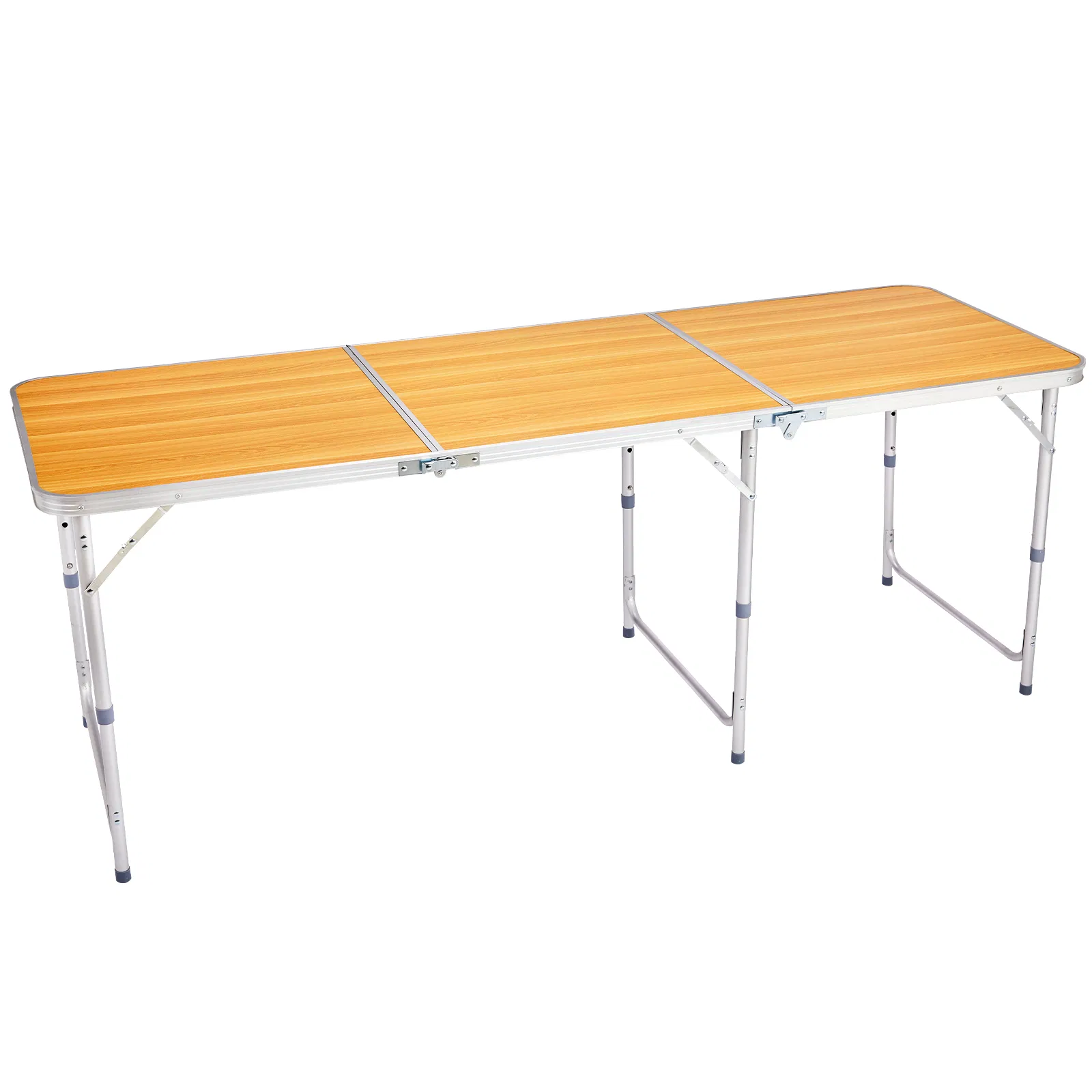 6ft Aluminum Alloy Folding Table wood grain color image 14