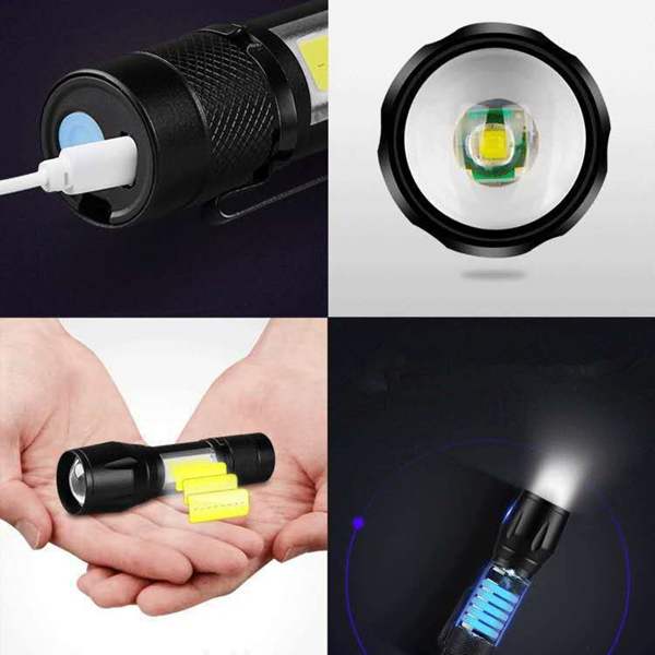 2 Pack USB Rechargeable Small LED Flashlights Camping Flashlight Work Light (Logistics only For USPS.TK/TMEU only For self-pickup)-20