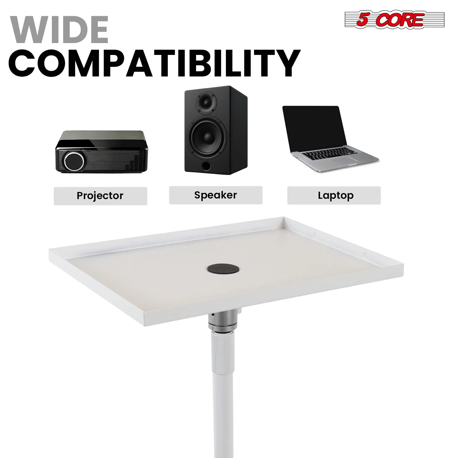 Projector Stand Height adjustable 28"-52" Tall Floor Stands w 3 Mounting Options 360?Rotatable Ball Head Heavy Duty Multipurpose Soporte Para Proyector for Home Office image 5