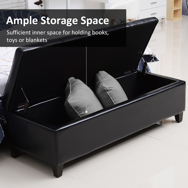 Faux Leather Storage Ottoman, picture 2 of 5