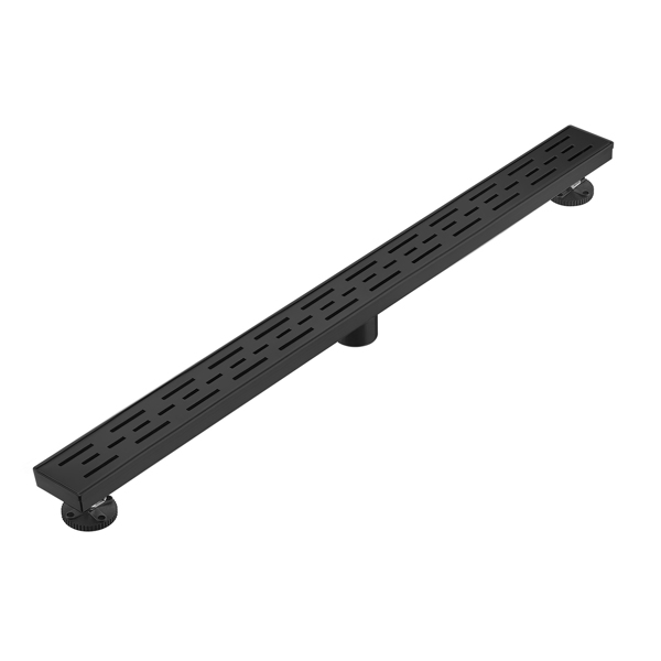 36 Inch Linear Shower Drain with Removable Brick Patterned Grate Cover, 304 Stainless Steel Shower Floor Drain with Hair Strainer and Leveling Feet-12
