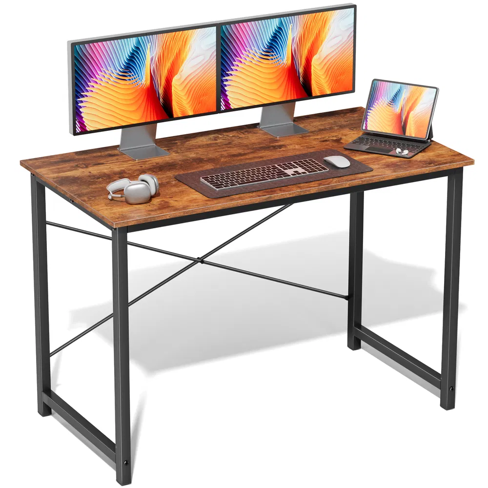 Computer Desk for Home Office, Modern Study Work Table Simple Style for Bedroom, Writing Desks with X-Shaped Reinforcement image 7
