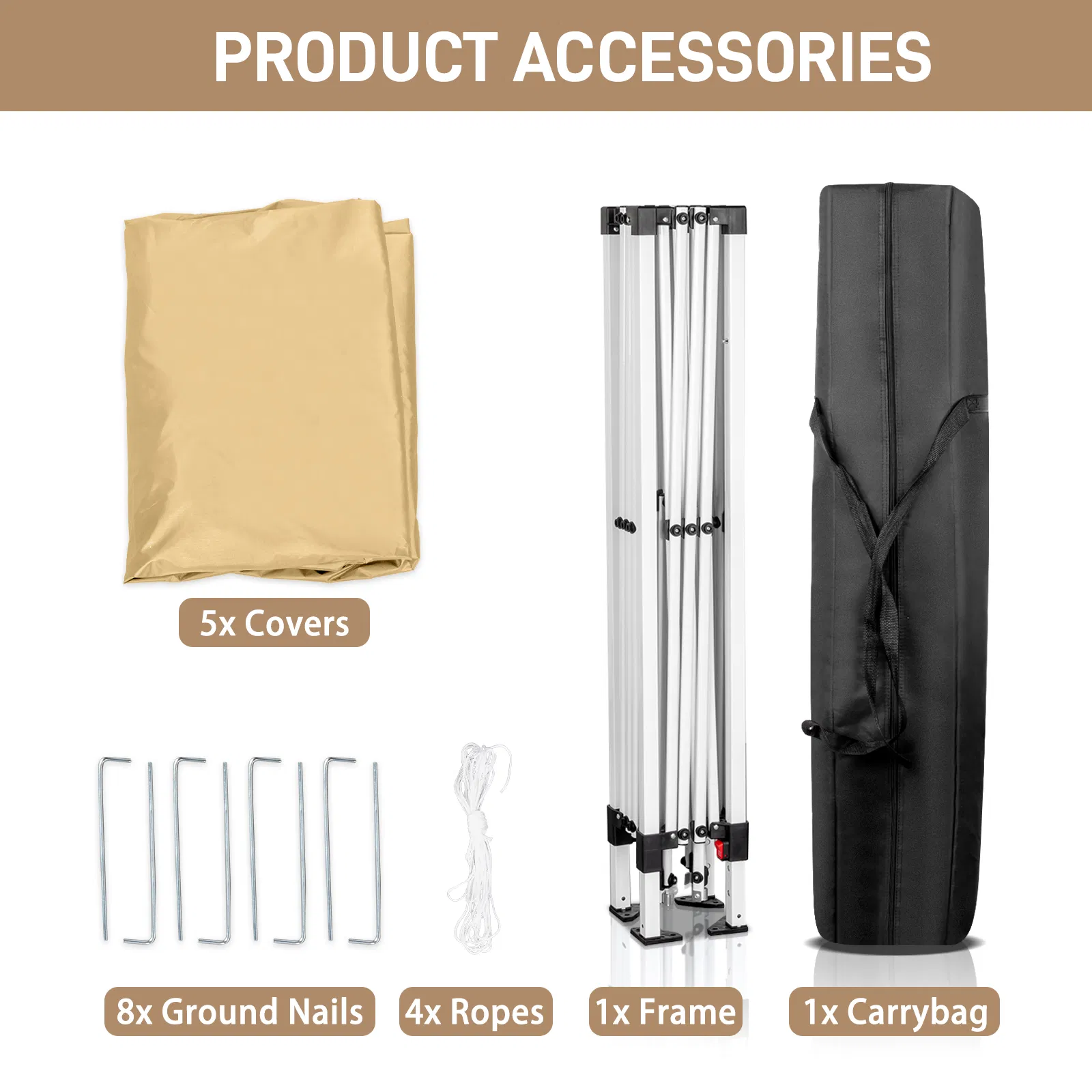 3 x 3m Two Doors & Two Windows Practical Waterproof Right-Angle Folding Tent Khaki image 8