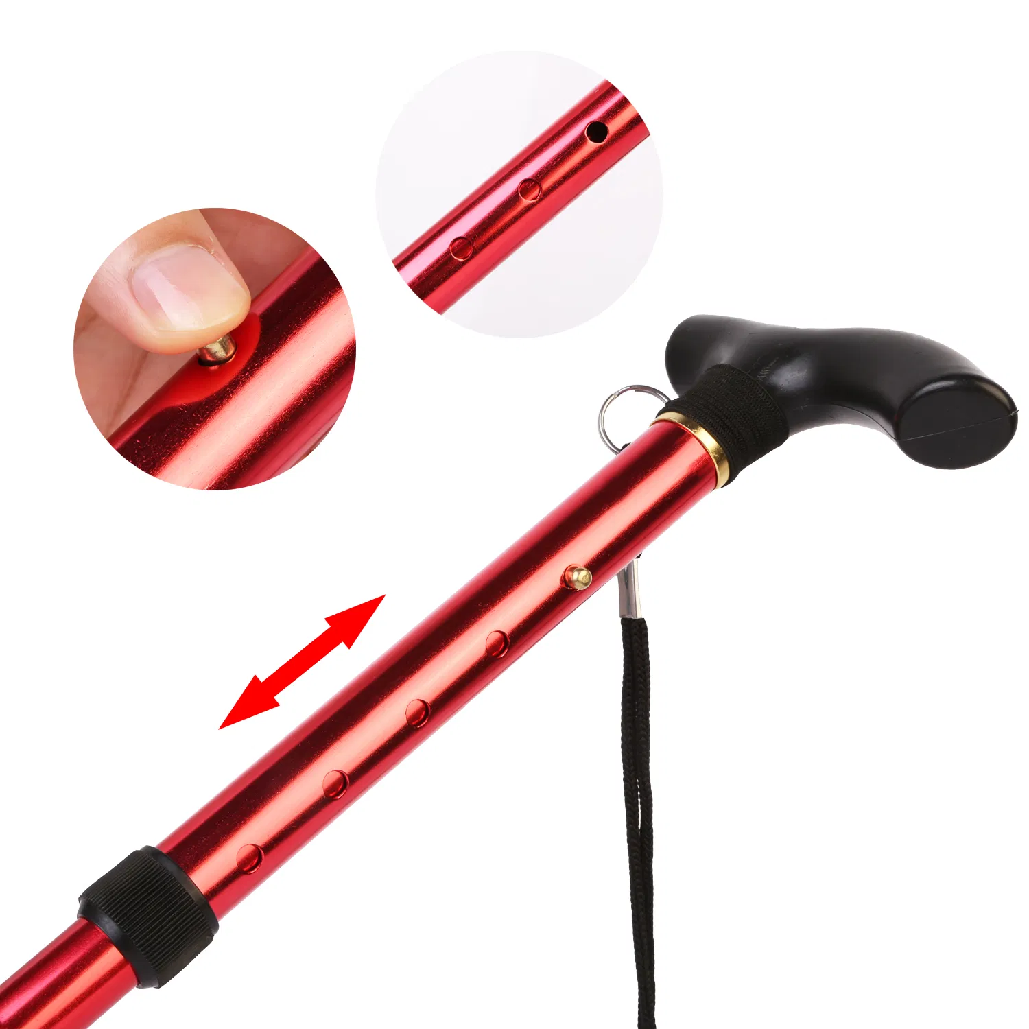 Folding Aluminum Hiking Stick with T-Handle