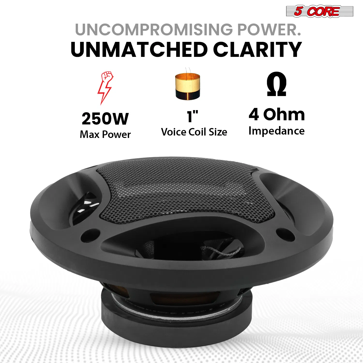 5Core Coaxial Car Door Speakers 4' Pair 250W 4Ohm 2 Way Woofer Audio w…