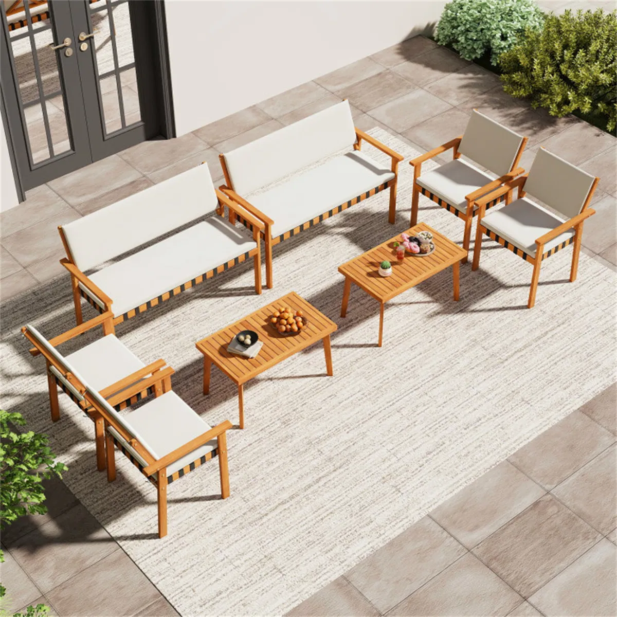 Acacia Wood Patio Conversation Set, picture 3 of 5