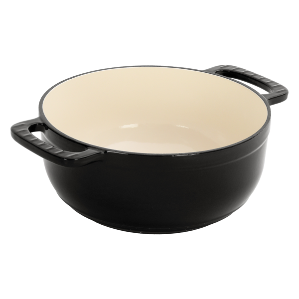 6QT Cast Iron Dutch Oven with Lid – Black Enamel Cooking Pot for Stovetop, Oven, Camping – Includes 2 Silicone Heat-Resistant Gloves-22