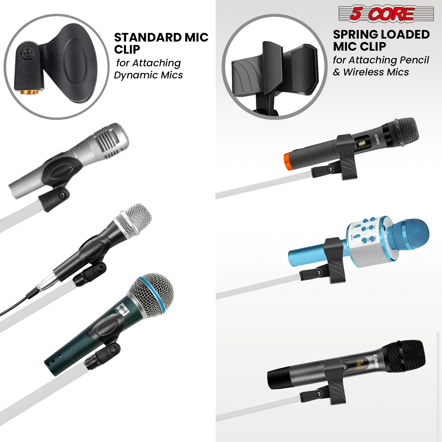 5 Core Tripod Mic Stand Floor 4Pcs Adjustable 18 to 72 Inches Sturdy Boom Arm Holder Microphone Stands Pedestal Para Microfono for Singing image 8