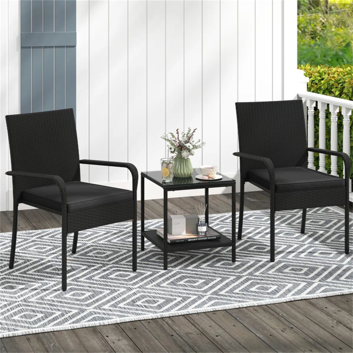 3-Piece PE Wicker Bistro Set, picture 3 of 5