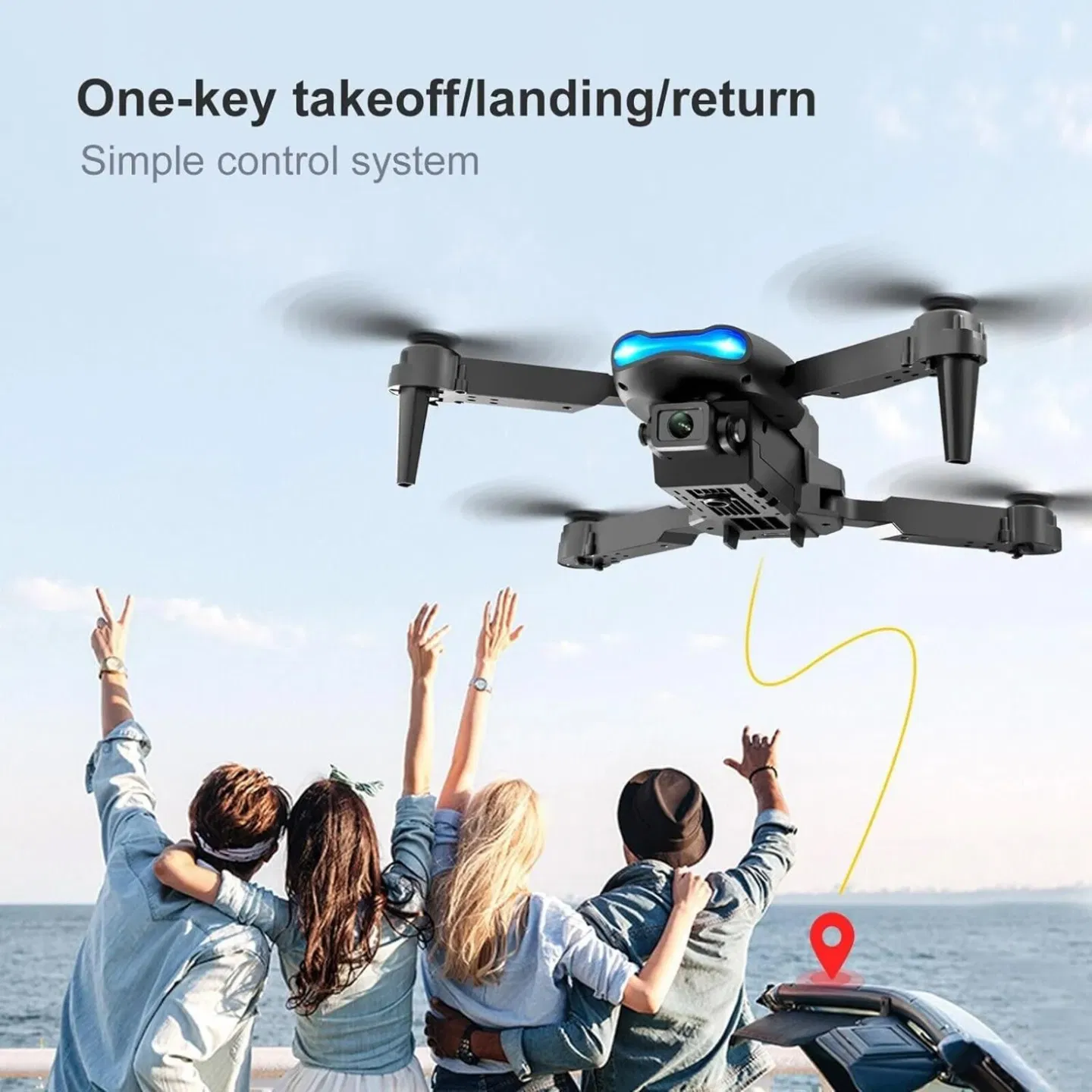 E99 dual-camera aerial photography drone, capable of shooting in high-definition with dual cameras. Equipped with a portable storage bag and a complete set of accessories, it records wonderful moments