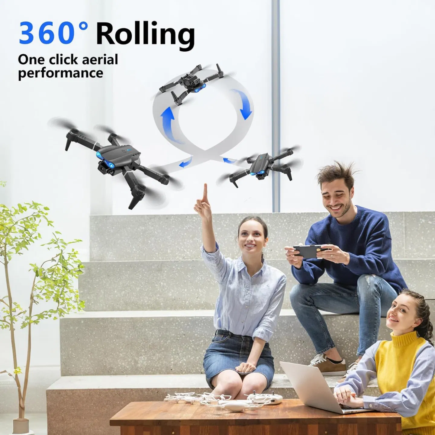 E99 dual-camera aerial photography drone, capable of shooting in high-definition with dual cameras. Equipped with a portable storage bag and a complete set of accessories, it records wonderful moments