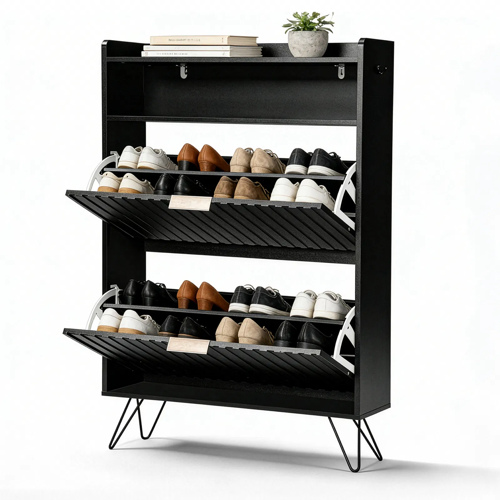 Shoe Cabinet with Flip-Up Lids, picture 4 of 5