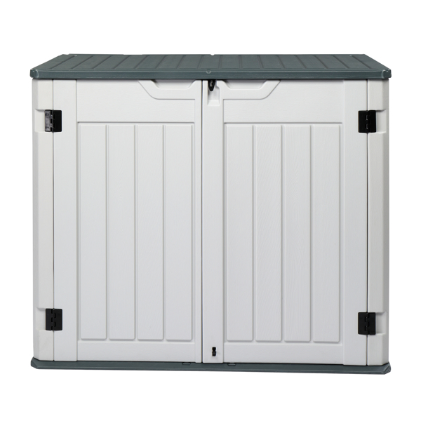 260gal 灰加白 竖纹 HDPE塑料 庭院塑料收纳箱-19