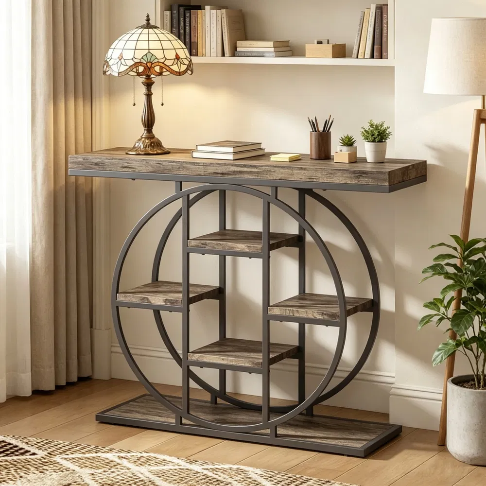 Industrial Console Table with Storage, picture 5 of 5