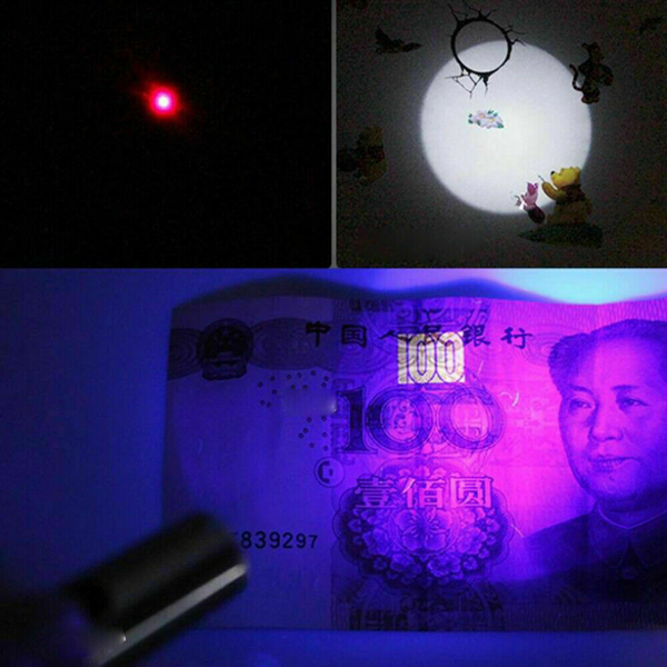 2PCS 3 in1 1mw USB Rechargeable Pet Toy Pen Flashlight Red laser Beam UV Light 3-Modes Lamp-25