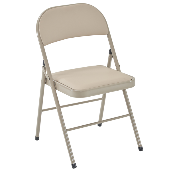 6pcs Elegant Foldable Iron & PVC Chairs for Convention & Exhibition  Light Brown-57
