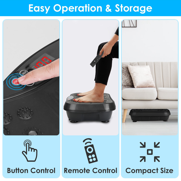 Vibration Plate Exercise Machine with 120 Speed Levels & 2 Resistance Bands, 331Lbs Load Capacity Whole Body Workout Machine USB Music Player for Home Weight Loss & Muscle Toning-19