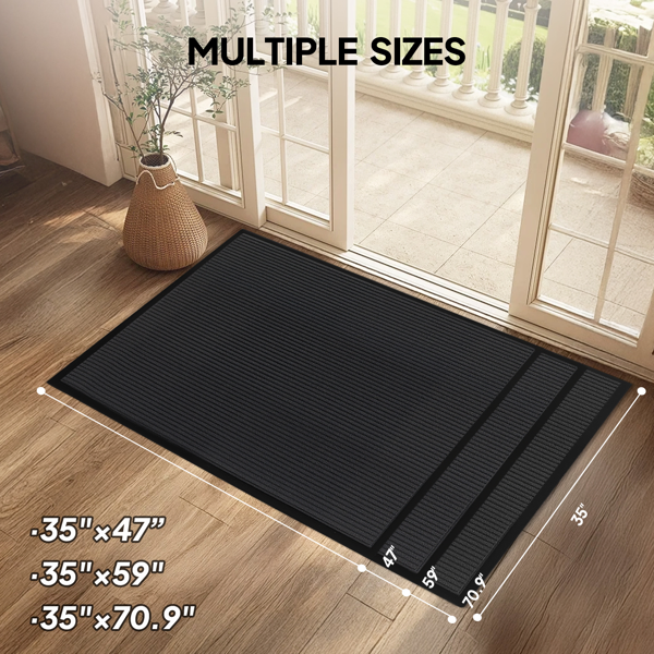 1PC Dark Gray PVC Composite Commercial Entrance Mat, 90x150x0.7cm, Extra-Long Heavy-Duty Floor Protection-15