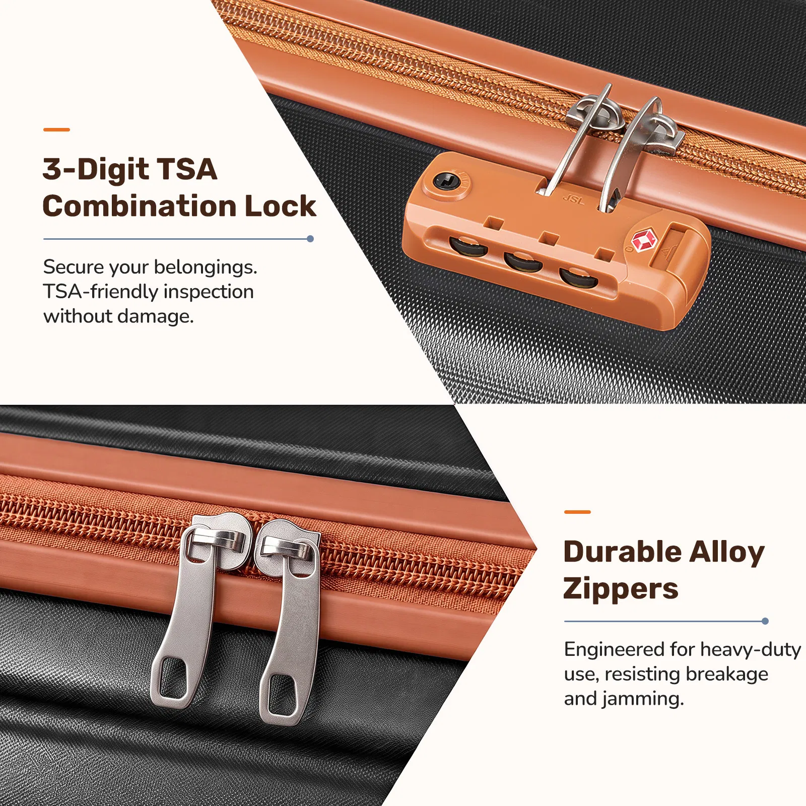 3pcs Travel Luggage Set with Backpack, Includes 20-Inch Carry-On Suitcase, Duffle Style Travel Bag, And Versatile Backpack, Durable Hard Shell, TSA Approved Combination Lock, 360 Spinner Wheels for Sm image 3