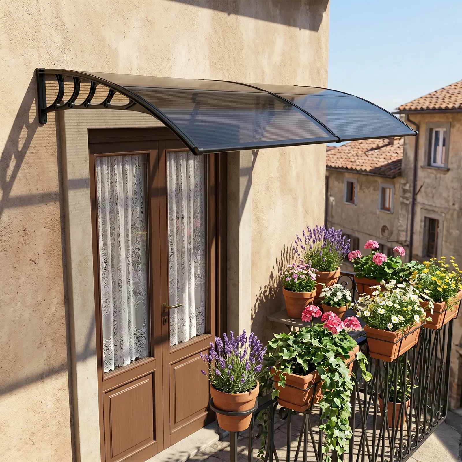 Awning for Door Entrance with Drainage Sink, 40x80 Inch Window Canopy Exterior, UV Rain Snow Protection… image 15
