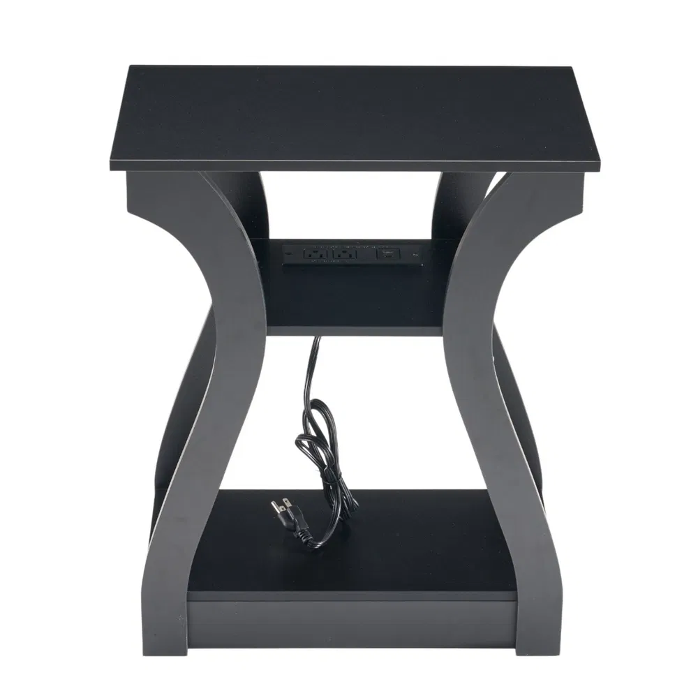 3-Tier Nightstand with Charging Station, Modern Bedside Table with USB Ports And Outlets, Slim End Table for Bedroom, Small Apartment, Dorm Room image 8