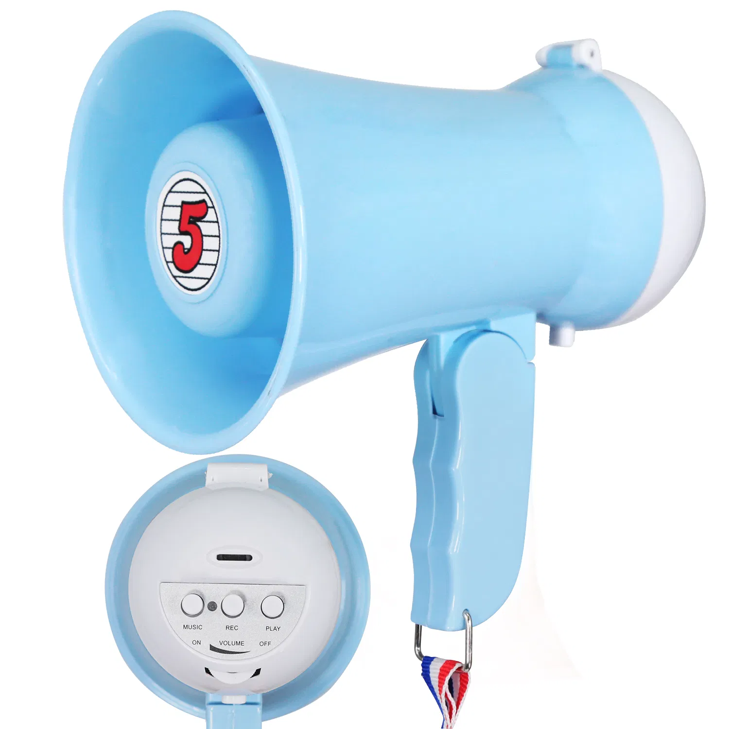 5Core Megaphone 15W Bull Horn Kids PA Speaker w 400 Yards Range Siren Lightweight Loud Mini Megafono