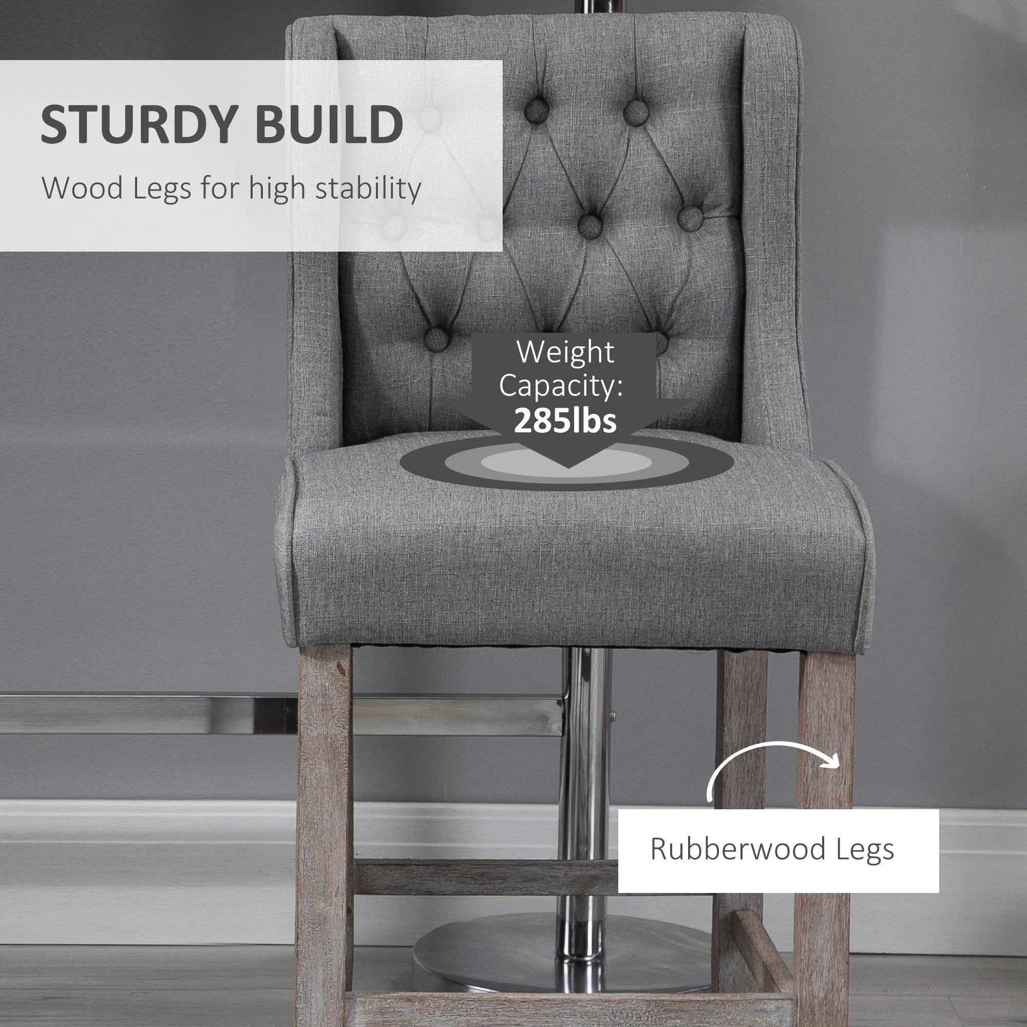 Button Tufted Bar Stools, picture 3 of 5