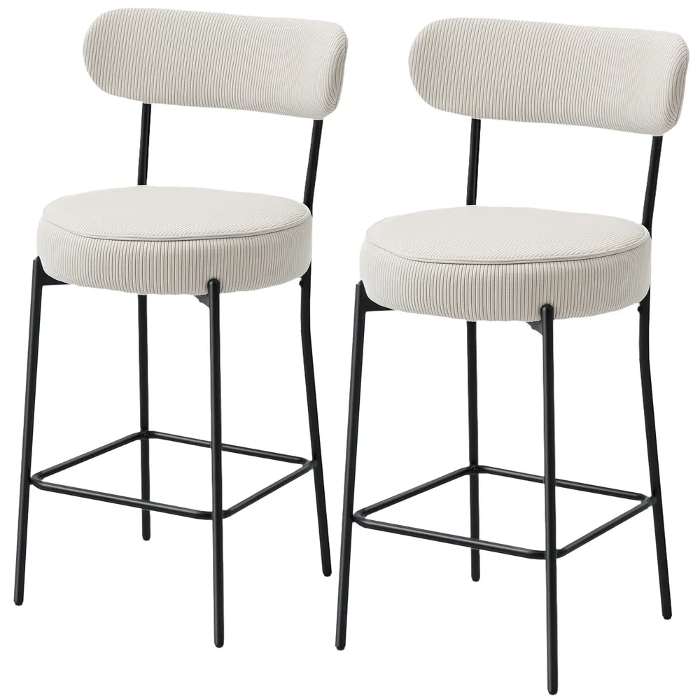 Upholstered Corduroy Bar Stools, picture 5 of 5