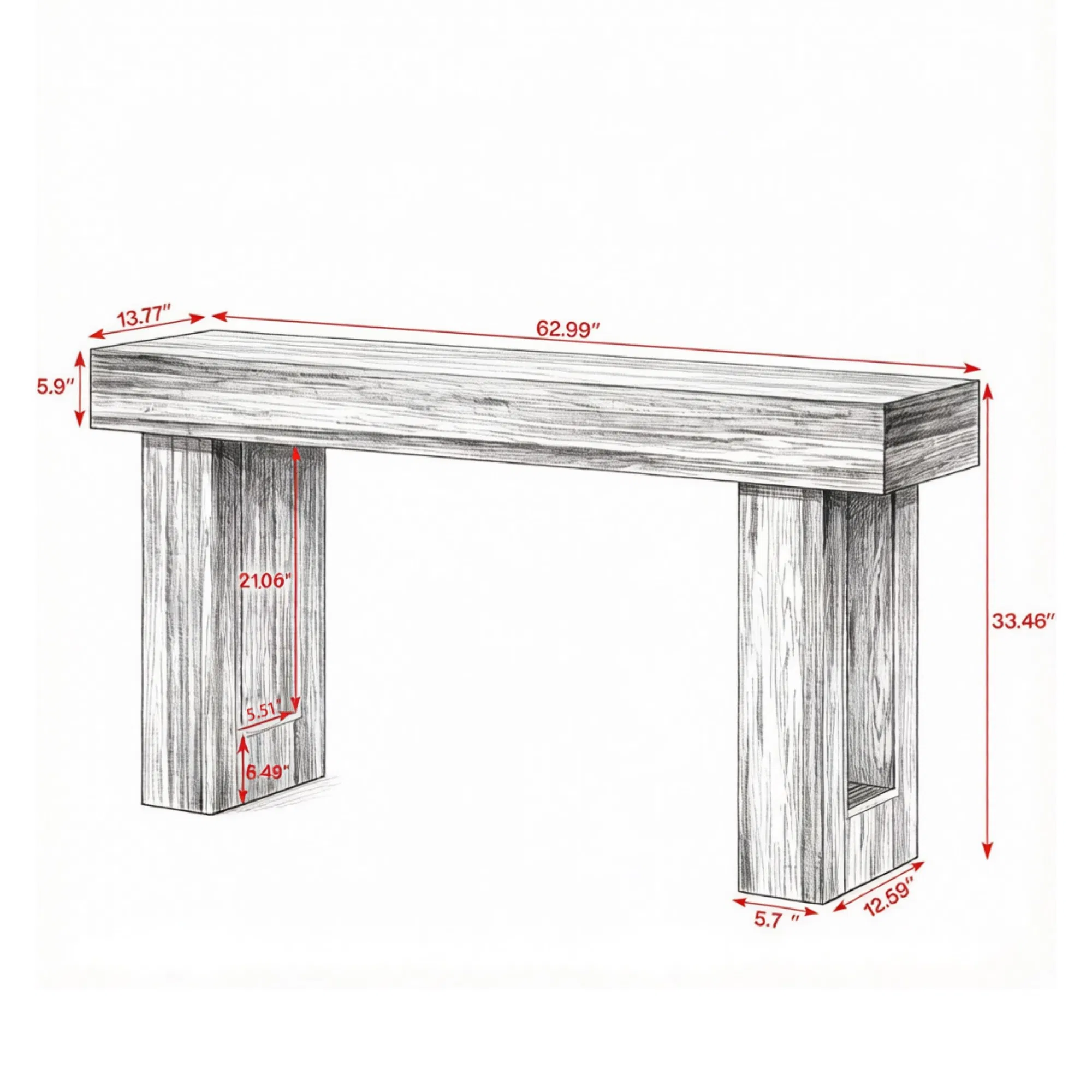 Farmhouse Console Table, picture 4 of 5