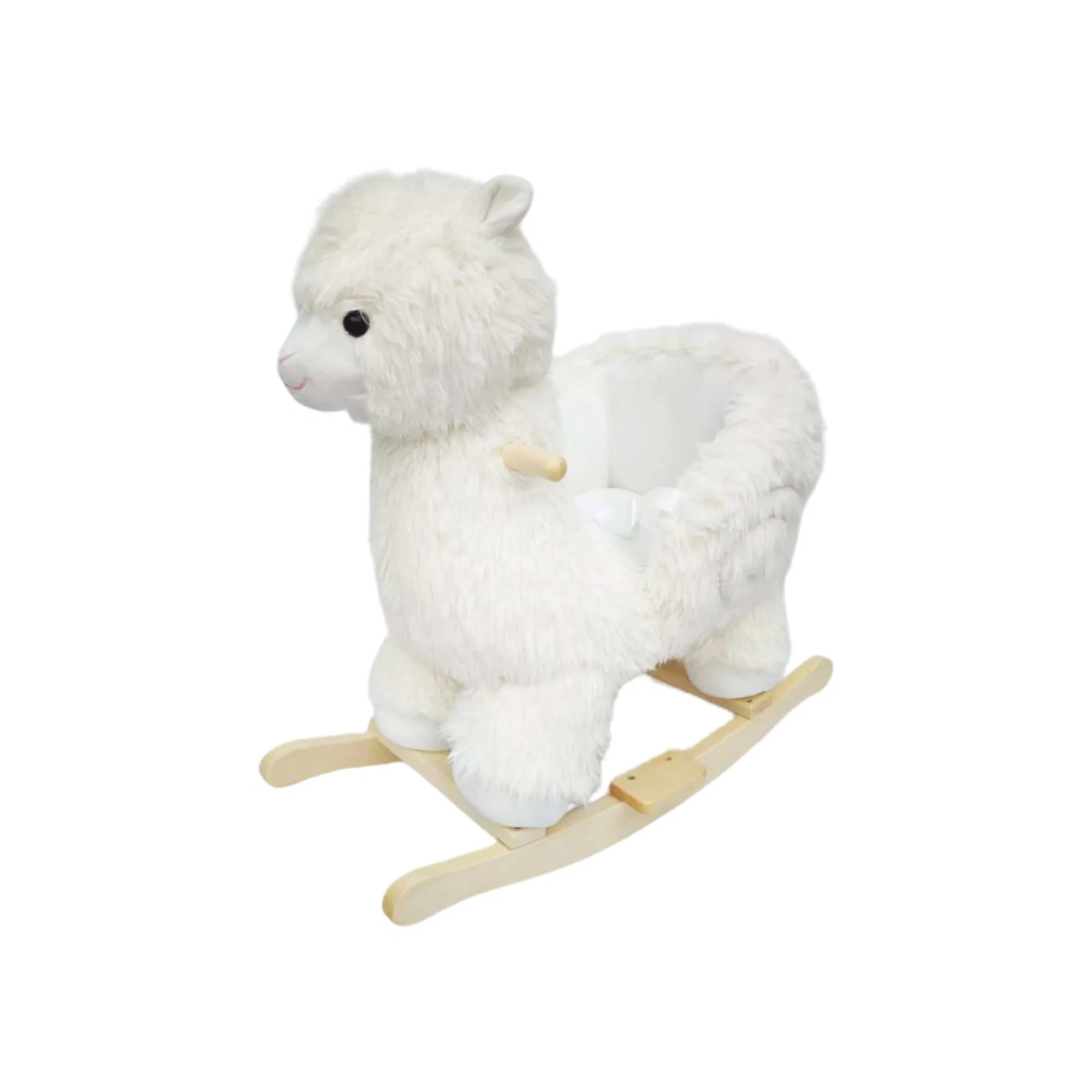 Kids Ride-On Rocking Horse Toy with Lullaby Song,Alpaca Rocking Toy with Hand Puppets and Safety Belt For… image 3