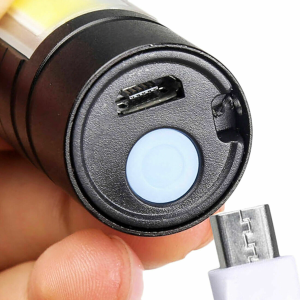 2Pcs Mini Zoomable LED Flashlight USB RechargeableCamping Hiking Flashlight Work light-20