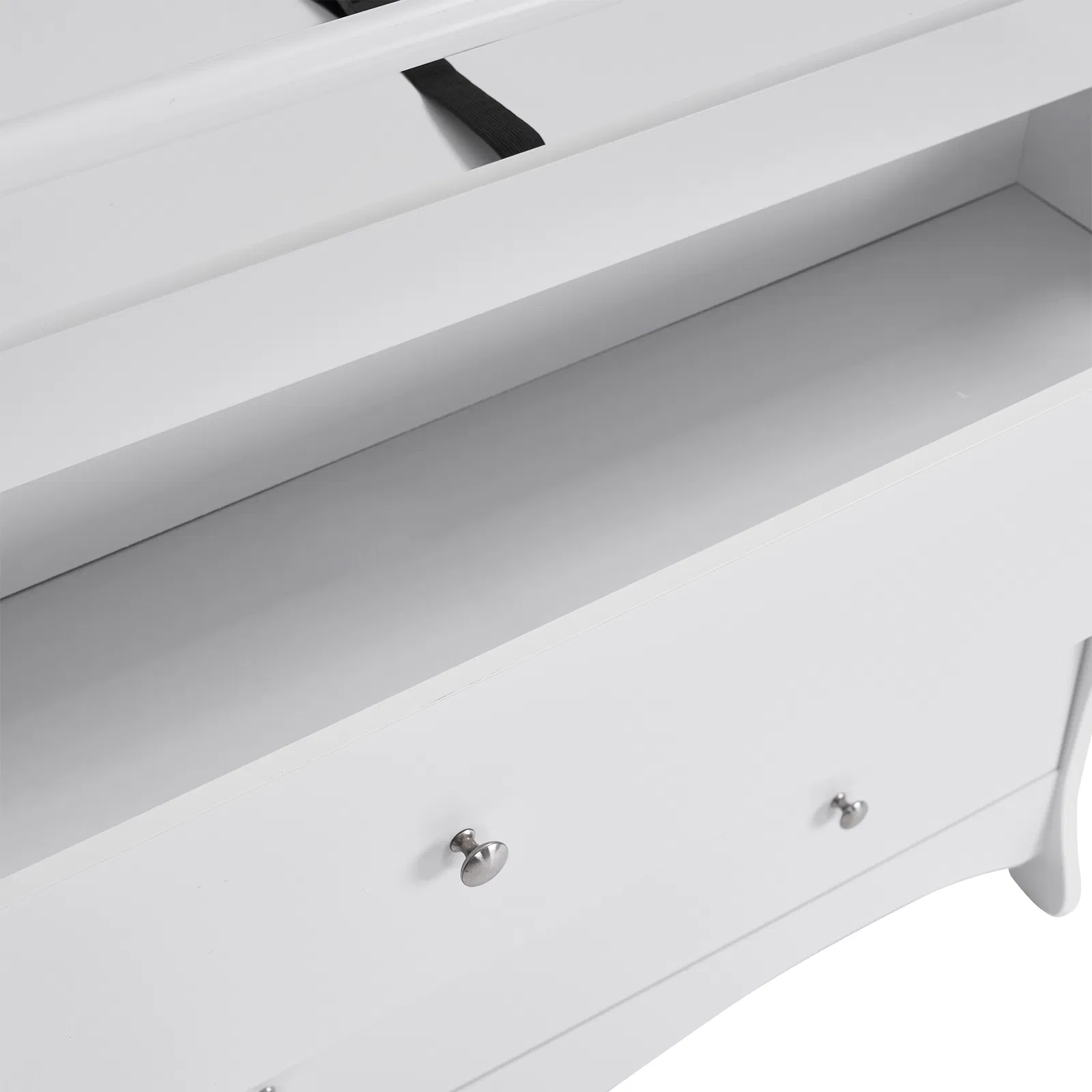 White 3-Tier Drawer Baby Cot with Safety Guard – 90.5x58x92cm | Wooden Baby Bed & Storage Combo image 20
