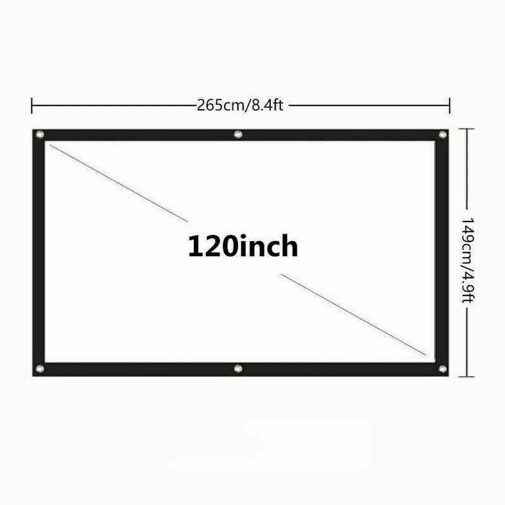 Portable Foldable Projector Screen 16:9 HD Outdoor Home Cinema Theater 3D Movie image 12