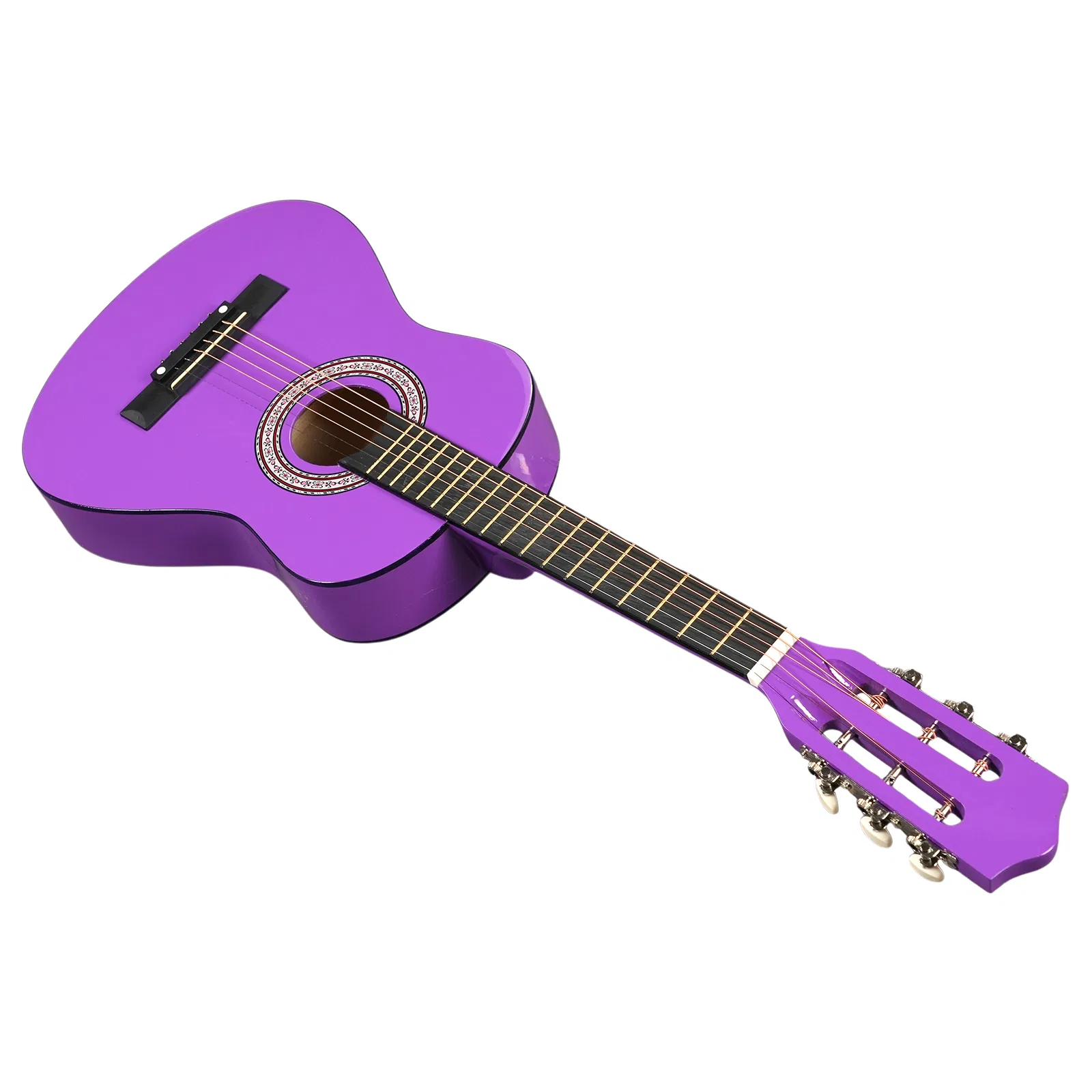 Purple 30-inch Round Acoustic Guitar with Picks, Strings, Capo, Case, Tuner, and Strap image 7