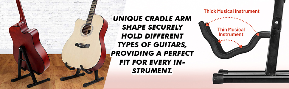 5 Core Guitar Stand 2PC A Frame w Soft Foam Arm Non Slip Rubber for Acoustic Electric Bass image 14