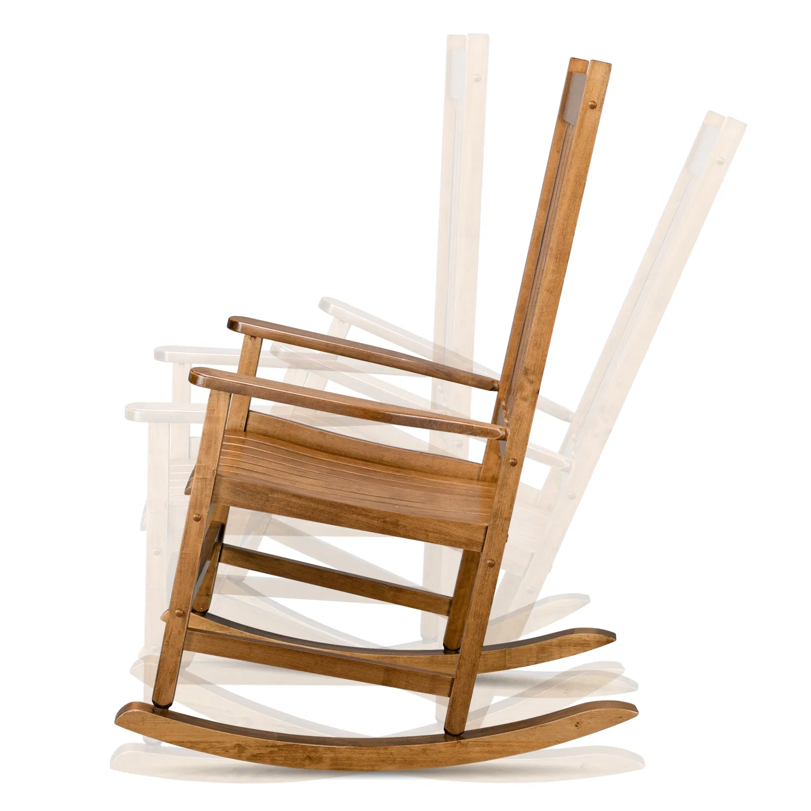 68.5*86*115CM Square Wooden Rocking Chair Original Color image 2