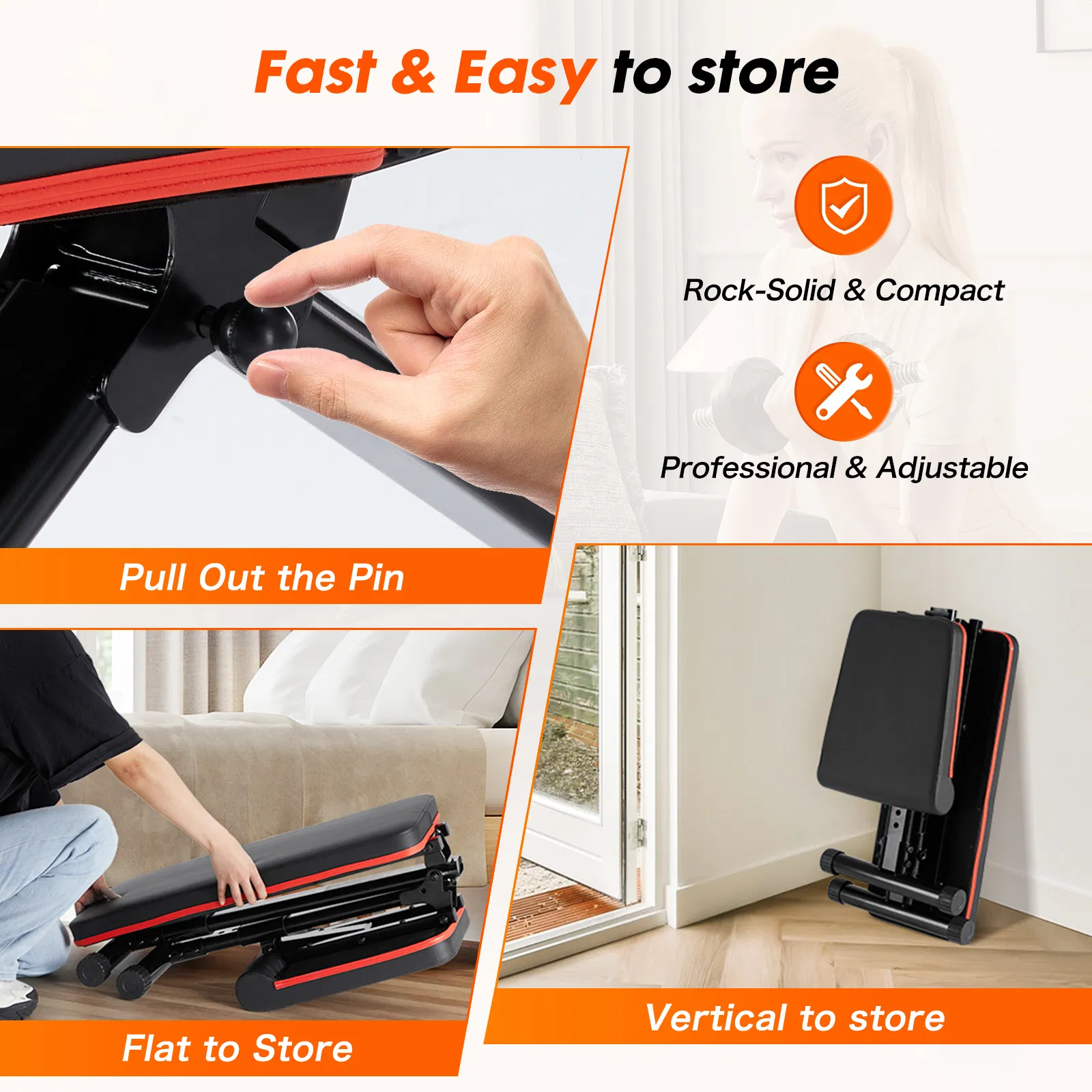 Weight Bench Adjustable Workout Bench for Home Gym, Foldable Bench Press for Full Body Exercise and… image 2