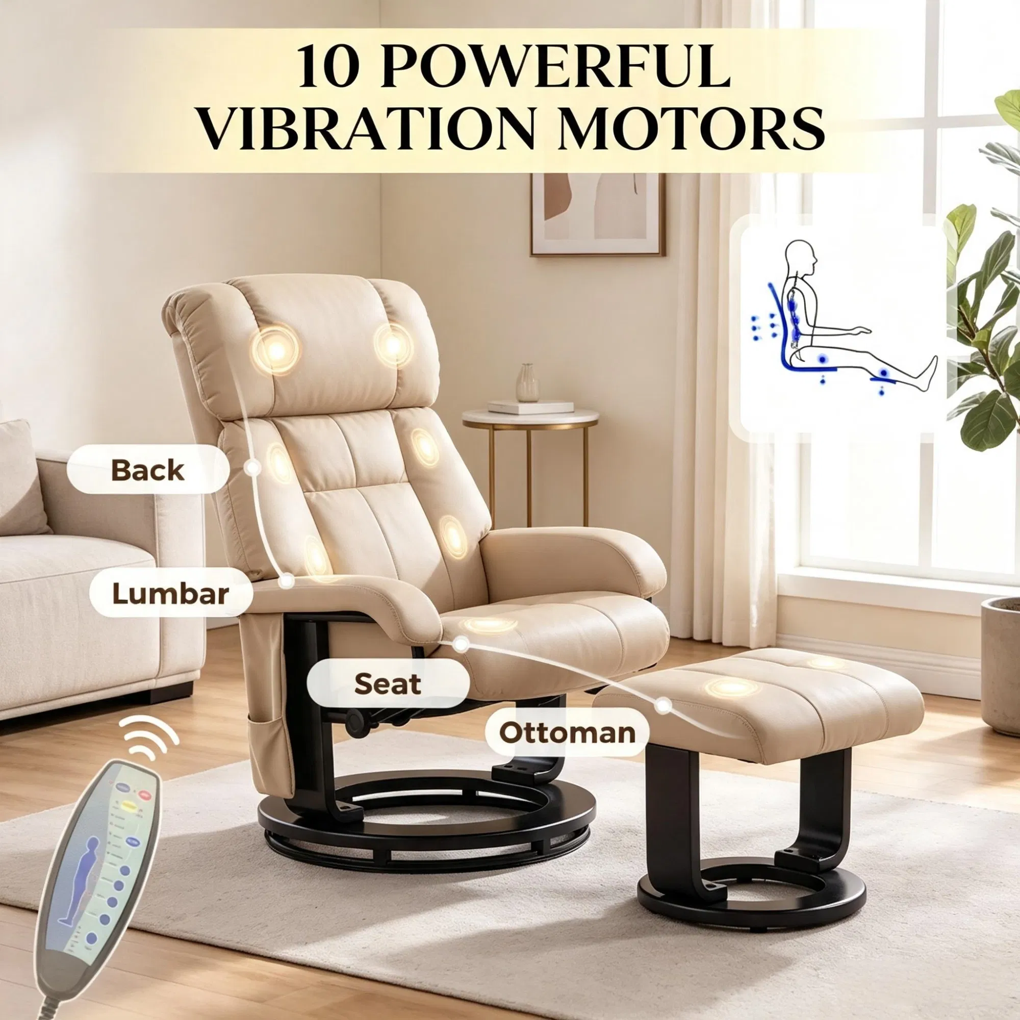 Swivel Massage Recliner Chair, picture 4 of 5