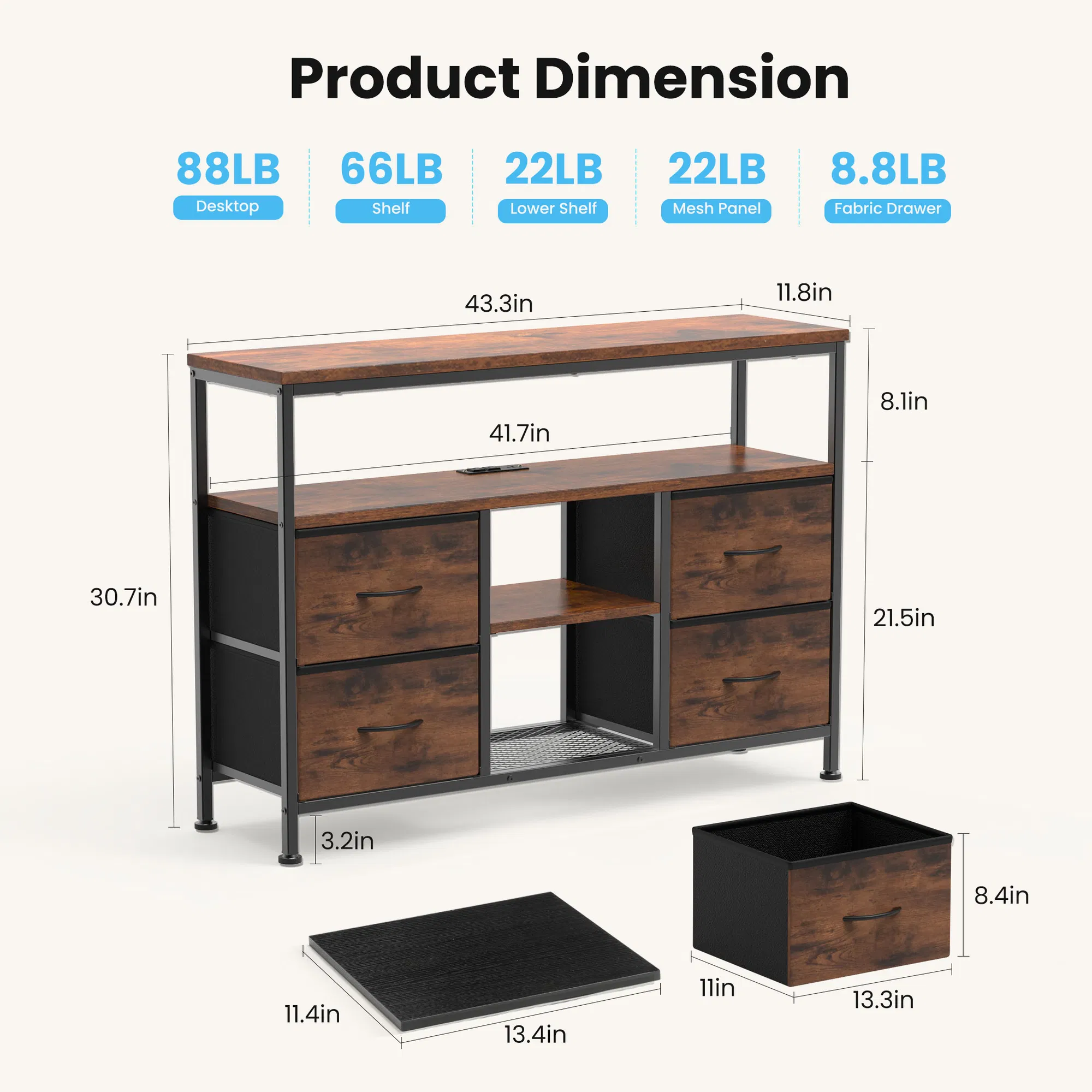 TV Stand with Drawers, picture 4 of 7