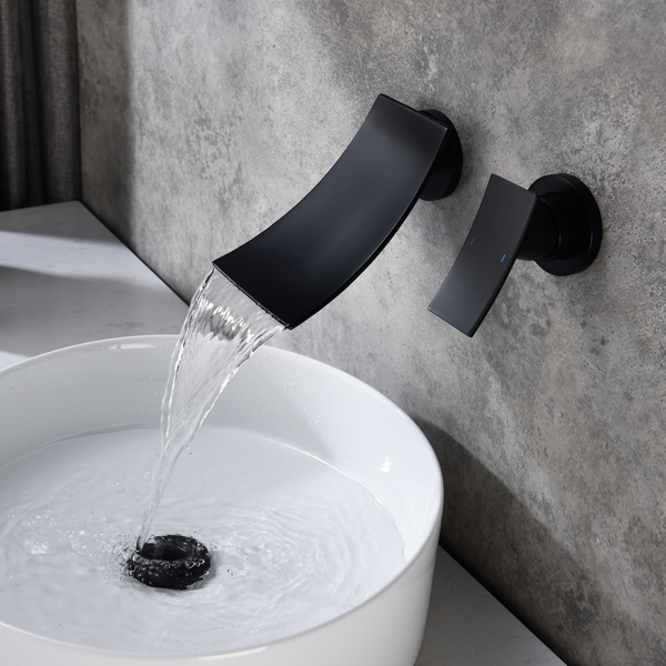 壁挂式浴室瀑布式水龙头Wall mounted bathroom waterfall faucet-16