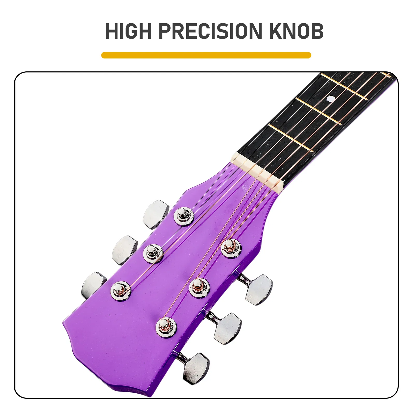 Purple 41-inch Dreadnought barrel-shaped cutaway acoustic guitar with pick, strings, capo, gig bag… image 7