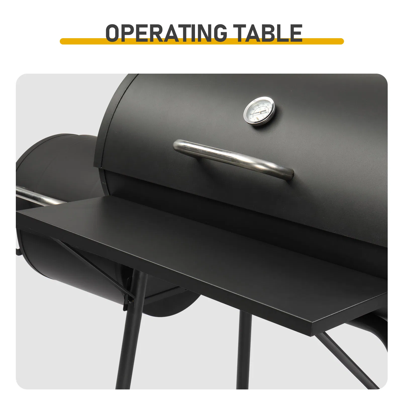 Barrel Charcoal Grill with Offset Smoker & Warming Rack β photo 4