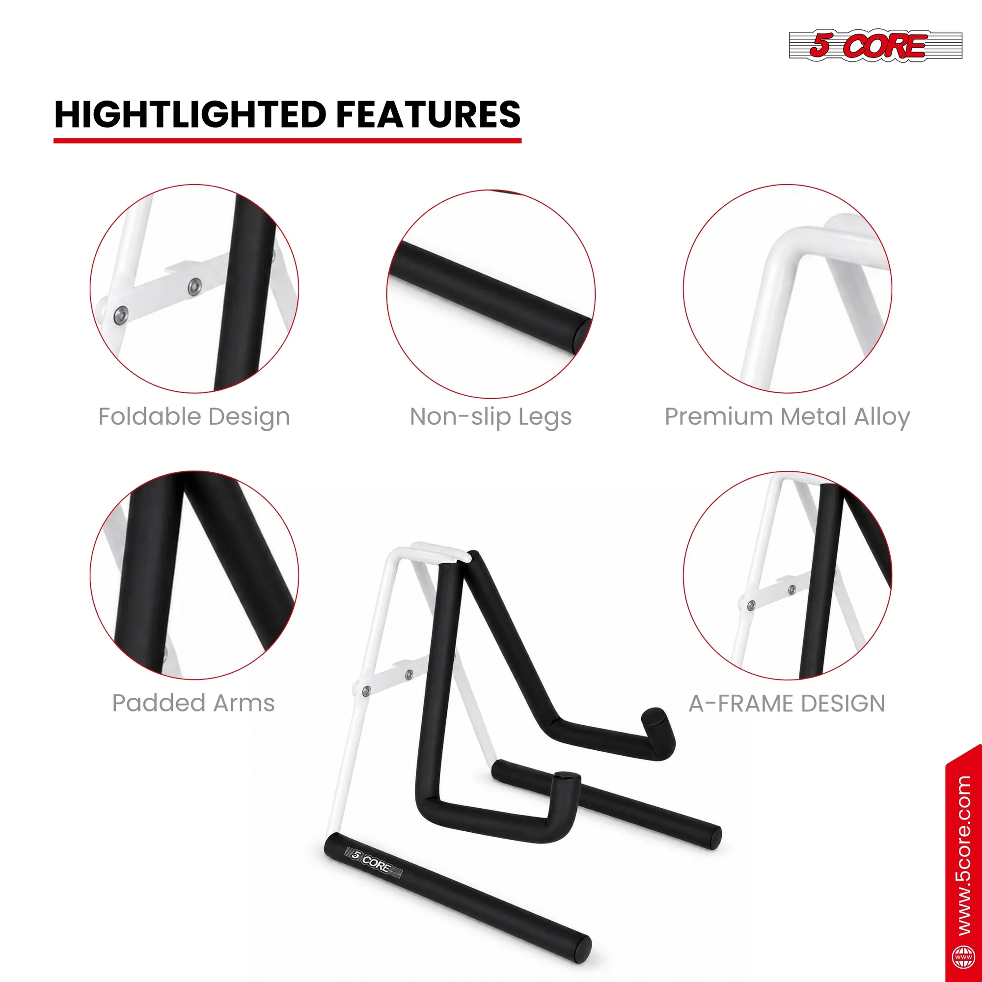 5 Core Ukulele Stand A Frame Metal Body w Soft Padded Arms Support Banjo Ukuleles Mini Guitar Violin image 4