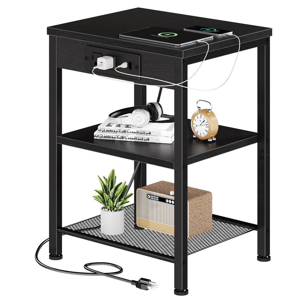 Charging Side Table with Adjustable Shelves, picture 5 of 8